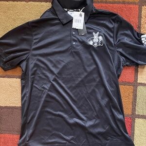 New - Adidas Mens Black Golf Polo Size Large - Kansas City Basketball (UMKC)